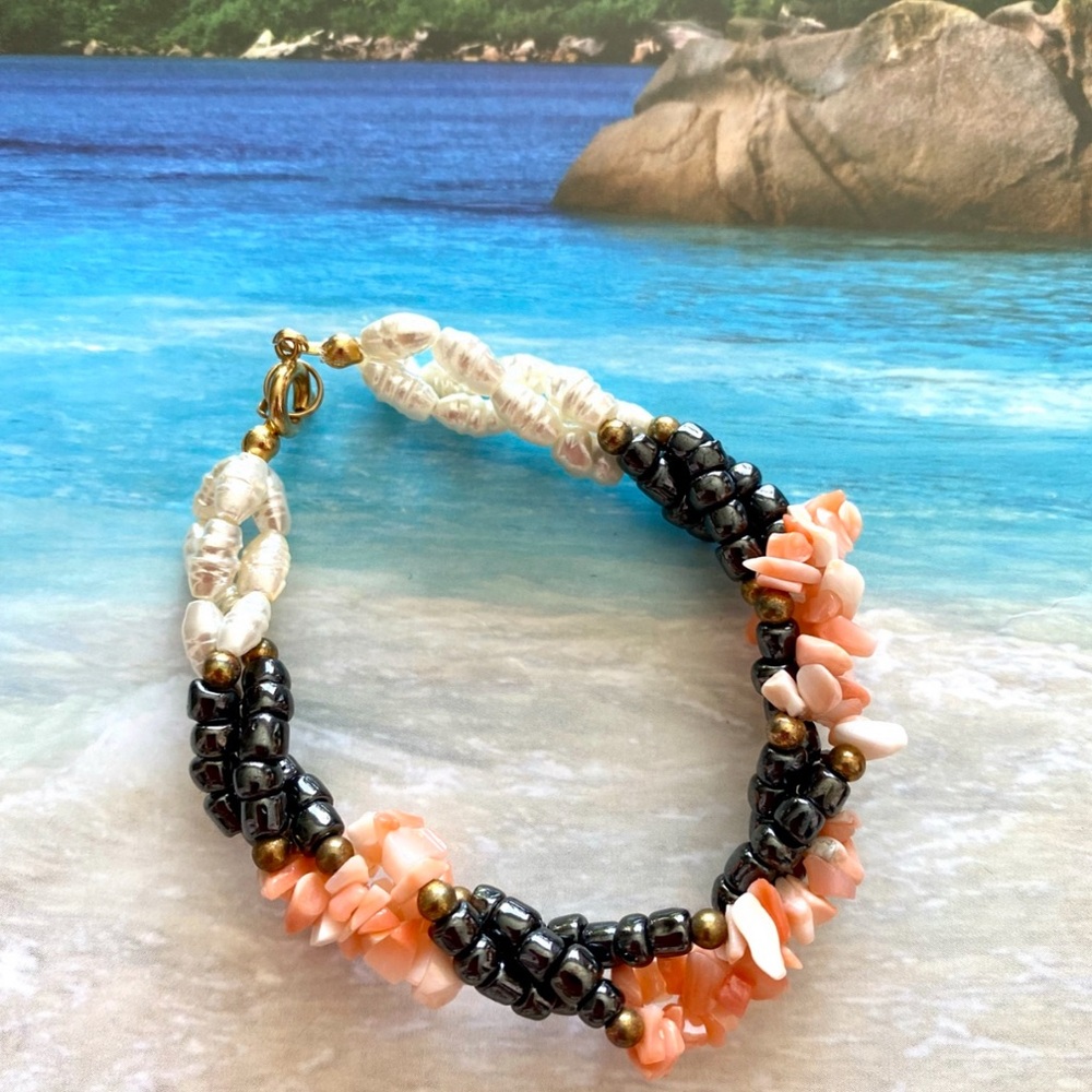 Bracelet Genuine Coral Freshwater Pearls